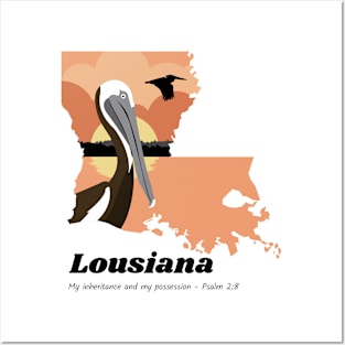 USA State of Louisiana Psalm 2:8 - My Inheritance and possession Posters and Art